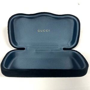 Authentic Gucci Sunglasses Eyeglasses Case Black Velvet Clamshell Case w/ Cloth